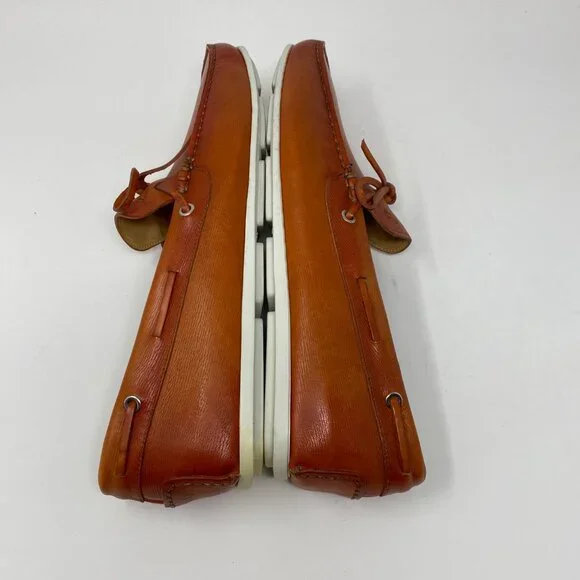 NEW santoni leather slip on loafers